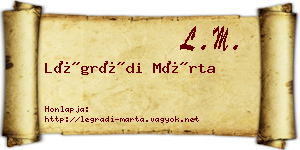 Légrádi Márta névjegykártya